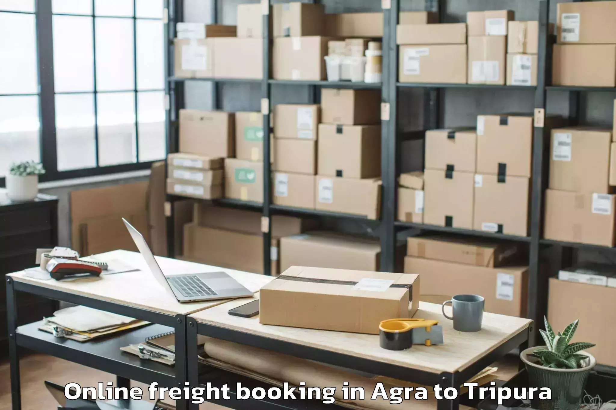 Reliable Agra to Jirania Online Freight Booking